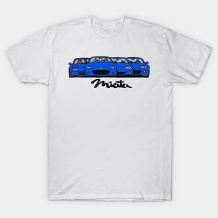 MX5 Miata Generations Blue T-Shirt